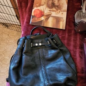 Back pack style leather purse